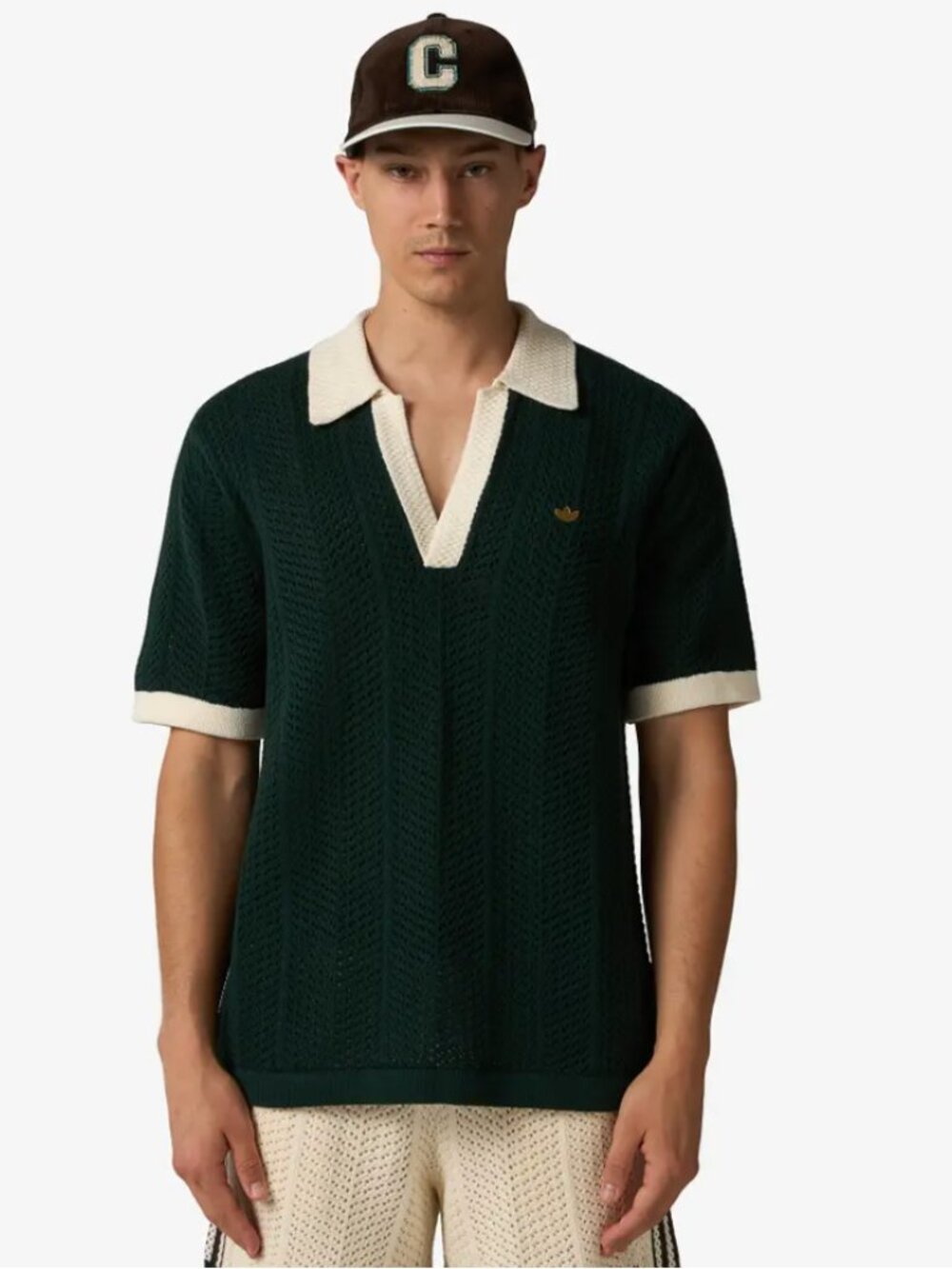 adidas Knit Polo Shirt x CLOT by Edison Chen - Dark Green - Medium